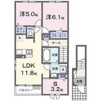 メゾン　フィーロ（日向市　日知屋）＜2階・3LDK＞の間取り図