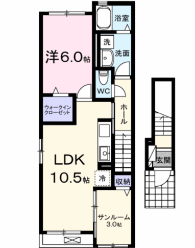 カーサ　ソルマル（日向市　大字財光寺）＜1LDK・2階＞