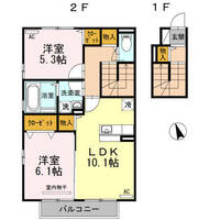 CASA M Ⅱ　(延岡市　岡富町）＜２LDK＞の間取り図
