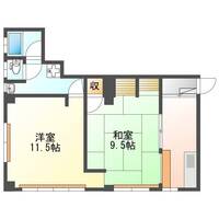 竜ちゃん3階住居（延岡市　船倉）＜2DK＞の間取り図