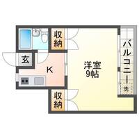 びーどろハイムⅡ（延岡市　浜町）＜1K・2階・Bタイプ＞の間取り図