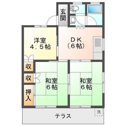 坂上アパート　東棟　01号Ver　（延岡市　川原崎町）＜3DK・1階＞101号室