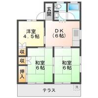 坂上アパート　東棟　01号Ver　（延岡市　川原崎町）＜3DK・1階＞の間取り図