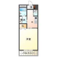  Turquise（ターコイズ）＜1K＞（延岡市　粟野名町）の間取り図