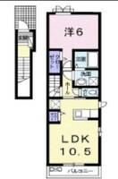 サニーヒル　（延岡市　大貫町）＜1LDK・2階＞の間取り図