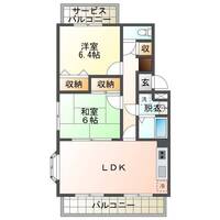 ブルースカイM野田Ⅱ　(延岡市　野田)＜2LDK＞の間取り図