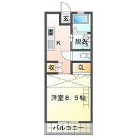 JOYハウス　（延岡市　野田町）＜１Ｋ・2階ロフトスペース有＞の間取り図