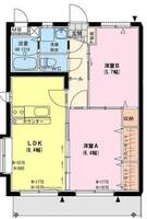 ボナール出北（延岡市　出北）　＜2LDK＞の間取り図
