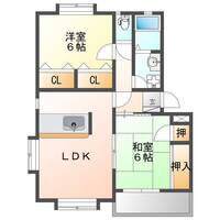 プリムローズM （延岡市　恒富）＜2LDK＞の間取り図