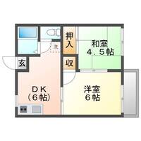 コーポRIE　（延岡市　平原町）＜2DK＞の間取り図