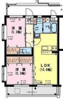 レガーロ　(延岡市　岡富町)＜2LDK＞の間取り図