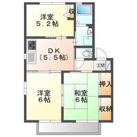 バリュージュ椿ヶ丘（延岡市　平原町）＜3DK＞の間取り図