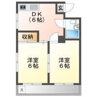 コーポ東（延岡市　伊達町）＜2DK>の間取り図