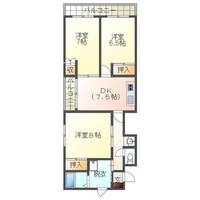 Uマンション（延岡市　伊達町）＜3DK＞の間取り図