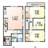 サニーハウス海咲R（延岡市　南一ケ岡）＜3LDK＞の間取り図