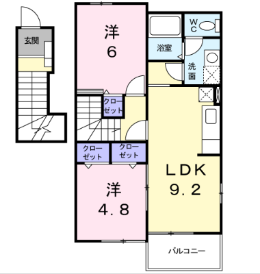 バロンドール　(門川町　栄ケ丘)＜2LDK＞202号室