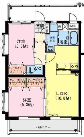 グランハイツのた　(延岡市　野田町)＜2LDK＞206号室