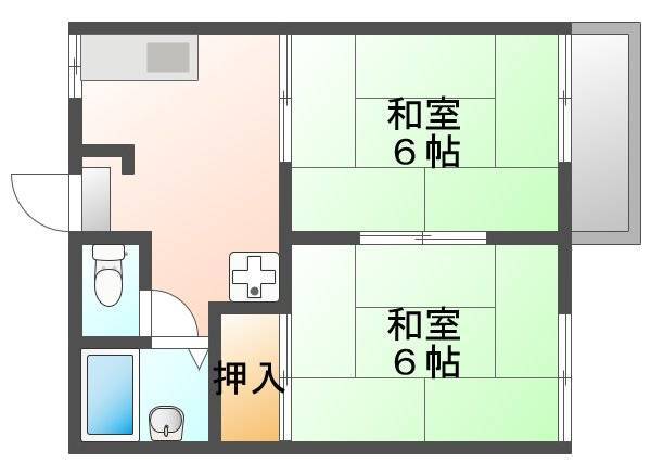 グリーンヒルズ大貫　（延岡市　大貫町）＜２ＤＫ＞201号室