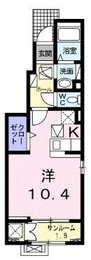 ラベンダーB　(延岡市　川原崎)＜1階・1R＞101号室