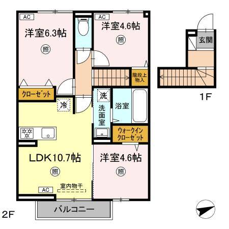  D-resena古川Ⅰ（2階・3LDK）
