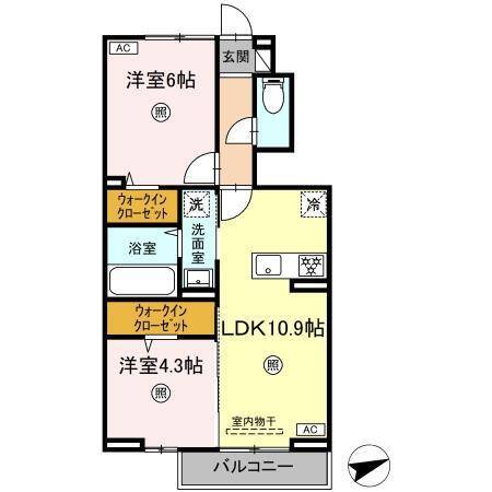  D-resena古川Ⅱ（1階・2LDK）